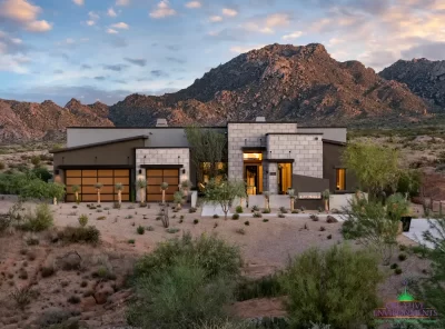 Front yard design with desert contemporary vibes