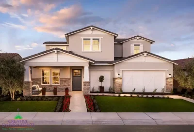 Custom front yard design with organized planting, tree lighting and artificial turf.